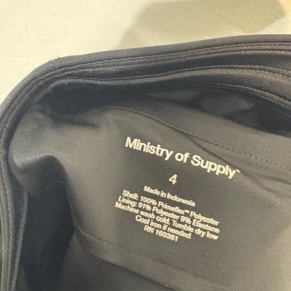 Ministry of Supply Pants Womens 4 Black Pull-On Tapered Ankle Stretch Travel - Picture 4 of 6